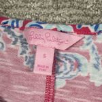 Lilly Pulitzer  Shirt Womens Small Kirby 3/4 Sleeve Shirt Pink Blue Cotton Top Photo 2