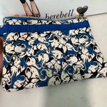 Carolina Herrera  Neiman Marcus Black and Blue Graphic Pouch cosmetic bag Photo 4