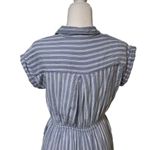 Japna  | 100% Cotton Beach Dress Blue Stripe with Pockets Tie Waist Size Small Photo 4