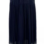 Free People Beaded Sequin Plunging Midnight Navy Tulle Gown Maxi Dress 12 Photo 6