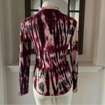 Chaser  Tie Dye Sweatshirt Quarter Zip Burgundy Cream Pink Top Size XS Photo 5