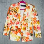 ZARA  basic Pique Floral long sleeve button front Blazer jacket size small Photo 6