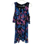 Maeve Anthropologie  Floral ELIA OPEN-SHOULDER DRESS Bell Flutter‎ Sleeve Size 14 Photo 2