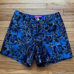 Lilly Pulitzer Callahan High-Waisted Shorts in Grotto Blue Dusk Floral Brocade, Jacquard, 6, Black Photo 5