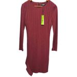 Sam Edelman  Dress Ribbed Long Sleeve Bodycon Party Cocktail Maroon Size 2 NEW Photo 3