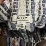 Roxy  Blue White Striped Palazzo Wide Leg Beach Vacation Pants Drawstring Size M Photo 3