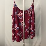 Pink republic Pink‎ Republic Floral Burgundy Spaghetti Strap Top Size XL Photo 3