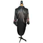 Y2K Bali Studio Slip Dress & Robe Womens Large Black Rose Embroidered Whimsigoth Photo 11