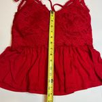 No Boundaries  SZ M Red Lace Babydoll Cami Top Romantic Y2K Boho festival Country Photo 5
