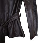 Banana Republic  Women's M Brown Faux Leather Belted Blouse  NEW Photo 4