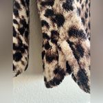 Cozy Sherpa Leopard Quarter Zip Pullover Fuzzy Soft Faux Fur Jacket Womens Large Photo 5