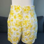Ann Taylor Lemon Print Shorts Yellow White High Waist Lined Size 2 Photo 4