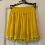 Ramy Brook  Stevie Pom-Pom Skirt in Yellow Size Small Photo 1