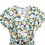 Monki Asos Blue Orange Retro Floral Short Sleeve Playsuit Jumpsuit Size XS Photo 2