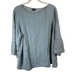 J Jill Denim Chambray Blue Blouse Bell Sleeve Boho Western Womens Plus 2x Photo 0