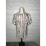 Kate Quinn “Birch Stripe” organic cotton scoop neck short sleeve top size XL White Photo 2