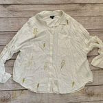 Torrid  Drop Shoulder Button Front Lightning White 3X Shirt Photo 0