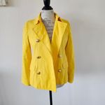 J.Crew  Yellow Button Trudy Trench Pea Coat Size 4 Photo 2
