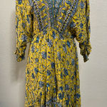 Umgee  hi‎ low hem dress, yellow paisley, ruffled sleeves, size small Photo 0