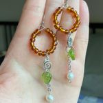 Handmade fairy forest vintage retro cottage aesthetic style unique dangle earrings🍃⭐️🌙 Photo 0