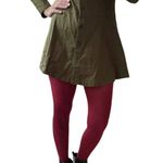 VTG Barbies Long Sleeve Button Up Tunic Top Military Green Women’s S/M Minidress Photo 8