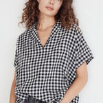 Madewell Women's Swenson Popover Shirt in Double-Faced Gingham Size XS Casual Photo 0