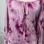 Vava by Joy Han NWT VaVa tie dyed drops waist off shoulder lace sleeves dress smocked C1 Photo 2