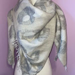Anthropologie Blanket Scarf Shawl Snow Leopard Camo Neutral Preppy Boho Layering Photo 0
