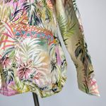 Johnny Was  Linen Tropical Palm Blazer Floral Embroidered Boho Jacket Size S Photo 5