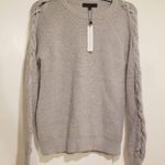 Anthropologie 💕SANCTURY - 💕 Lace Up Sleeve Pullover Sweater Grey Small S NWT Photo 0