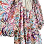 Sofie The Label Floral Peasant Maxi Dress Puff Sleeve Tiered Colorful Cottage, 2 White Size M Photo 4