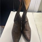 Roper Alisa Snip Toe Cowboy Boots Glitter Underlay Faux Leather Size 11 Western Brown Photo 5