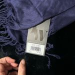 Nine West Navy Blue Scarf Wrap with Fringe Trim Photo 2