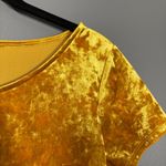 Mossimo Women's Yellow Velvet Baby Tee Cropped Top Photo 1
