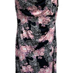 Connected Apparel ‎ Sz 6 Black/Pink/Purple Floral Sleeveless Sheath Dress Lined Photo 0
