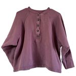 Madewell Betterterry Henley Sweatshirt Raglan Oversized Pullover Purple XS Photo 1