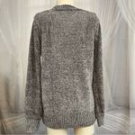 Eliana Chenille Charcoal Knit Sweater Soft Cozy Texture Minimalist M Medium Gray Photo 1