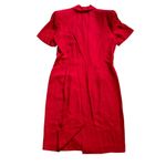 Vintage J. Taylor Red Dress Double Breasted Blazer Style Fitted Bodice Collar Size 6 Photo 3