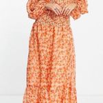 ASOS  Floral Long Sleeve Smocked Dress - Off shoulder Photo 0