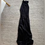 Meshki Claire Satin Drape Back Maxi Dress with slit in back (altered for petite) Photo 4