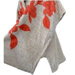 NWT Chicos Embroidered Knit Ruana Neutral Orange Floral Linen Cotton Size S/M Tan Photo 12