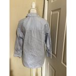 Maeve  Pocket Tunic Button Down Shirt Blue White Pinstripe XXSP Photo 3