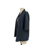 Bottega Veneta  Charcoal Black Open Front Collard Shirt *SAMPLE *Damaged Small‎ Photo 4