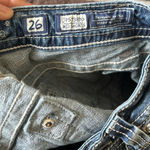 Miss Me  denim mid shorts with embroidered floral designs & rhinestones size 26 Photo 5