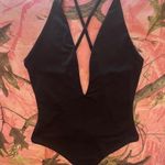 oh polly black v neck cut out bodysuit Photo 0