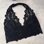 Free People NWT Black Lace Halter Bralette Photo 8