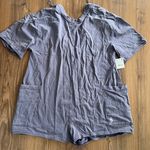 Urban Outfitters Free People $60 FP Movement Hot Shot Tee Romper Blue Indigo Acid Wash XS Photo 3