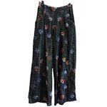 Anthropologie Eva Franco pasquette velvet floral wide leg pants 0 Black Photo 2