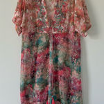 Soft Surroundings Embroidered Beaded Primavera Boho Topper Kimono Cardigan XL Photo 0