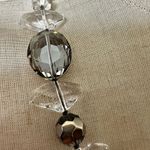 Stella & Dot  Chloe Ribbon Tie Smokey Grey beaded Necklace Photo 4